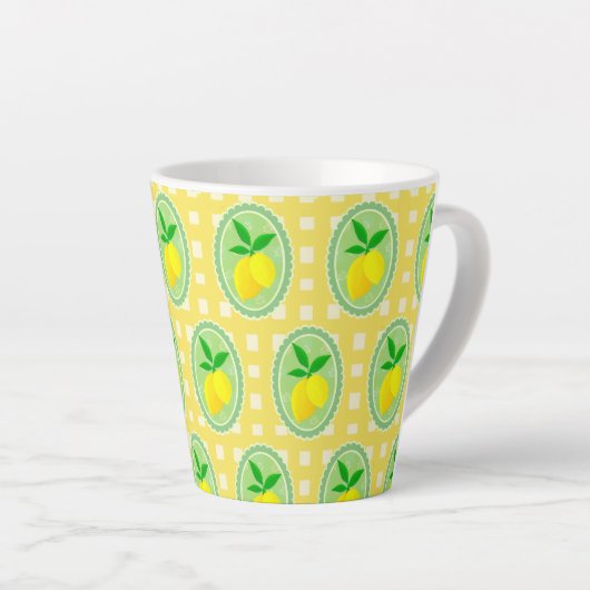 Retro Sunny Lemon Yellow Spring Green Latte Mok (Rechterhoek)