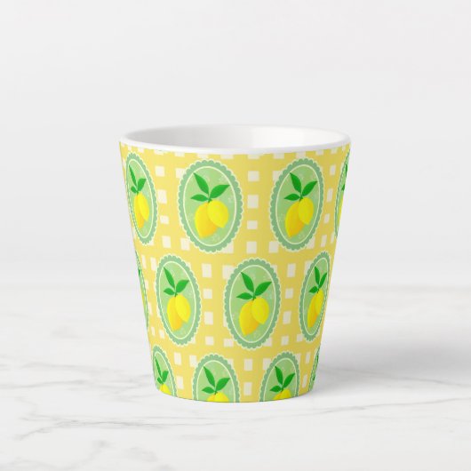 Retro Sunny Lemon Yellow Spring Green Latte Mok (Voorkant)