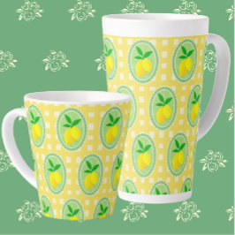 Retro Sunny Lemon Yellow Spring Green Latte Mok