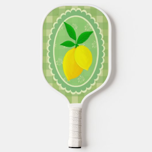 Retro Sunny Lemon Yellow Spring Green Pickleball Paddle (Achterkant)
