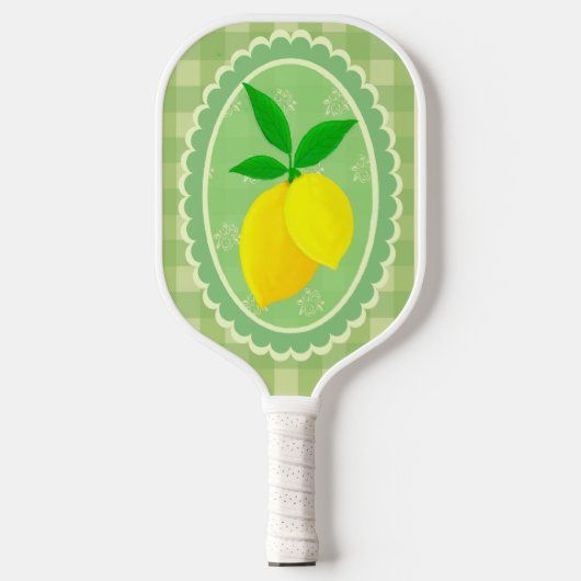 Retro Sunny Lemon Yellow Spring Green Pickleball Paddle (Voorkant)