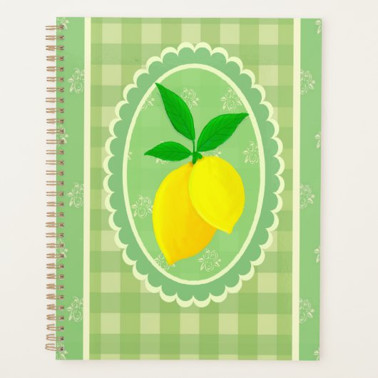 Retro Sunny Lemon Yellow Spring Green Planner (Voorkant)