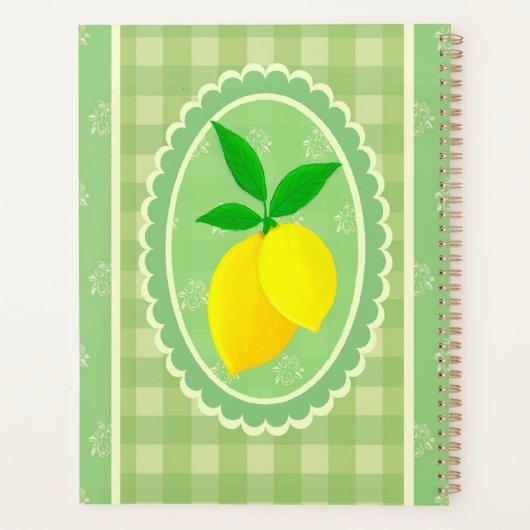 Retro Sunny Lemon Yellow Spring Green Planner (Achterkant)