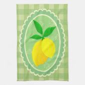 Retro Sunny Lemon Yellow Spring Green Theedoek (Verticaal)