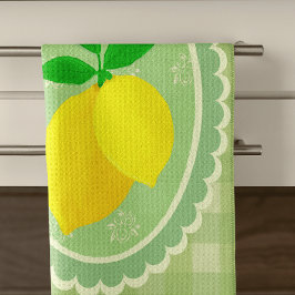 Retro Sunny Lemon Yellow Spring Green Theedoek