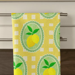 Retro Sunny Lemon Yellow Spring Green Theedoek