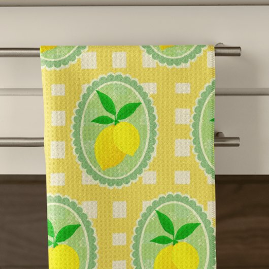 Retro Sunny Lemon Yellow Spring Green Theedoek