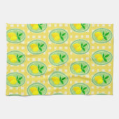 Retro Sunny Lemon Yellow Spring Green Theedoek (Horizontaal)