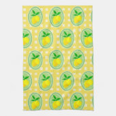 Retro Sunny Lemon Yellow Spring Green Theedoek (Verticaal)
