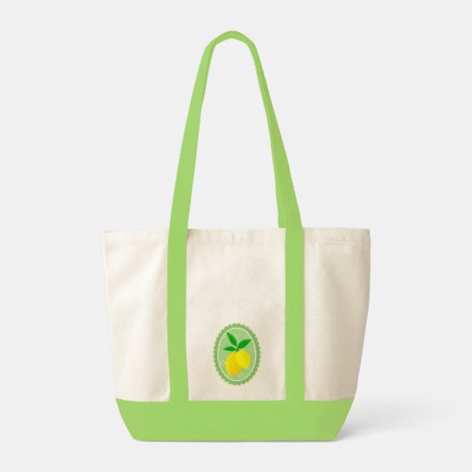 Retro Sunny Lemon Yellow Spring Green Tote Bag (Achterkant)
