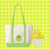 Retro Sunny Lemon Yellow Spring Green Tote Bag