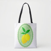 Retro Sunny Lemon Yellow Spring Groen Wit Tote Bag (Voorkant)