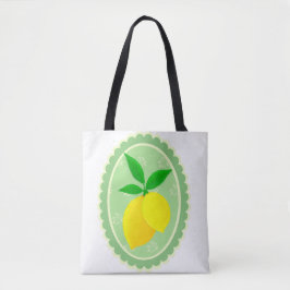 Retro Sunny Lemon Yellow Spring Groen Wit Tote Bag