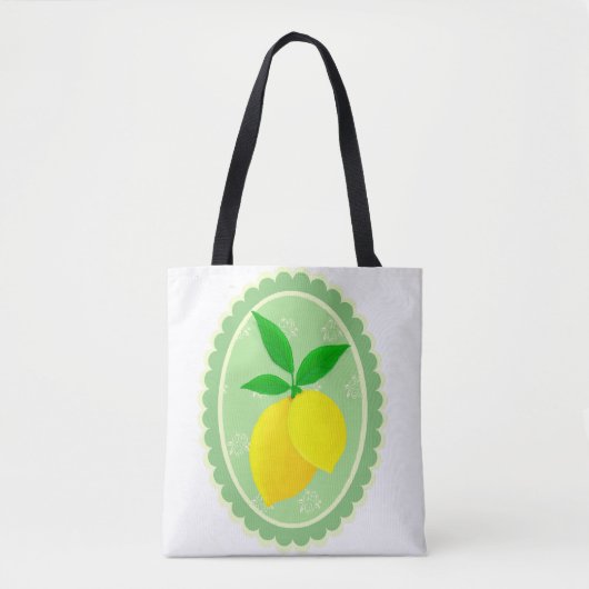 Retro Sunny Lemon Yellow Spring Groen Wit Tote Bag (Voorkant)