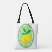 Retro Sunny Lemon Yellow Spring Groen Wit Tote Bag (Achterkant)