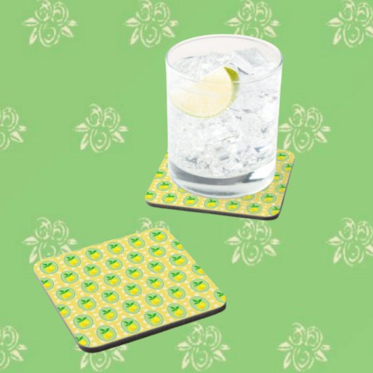 Retro Sunny Lemon Yellow White Check  Tegeltje