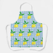Retro Sunny Yellow Lemon Blue White Check Schort (Voorkant)