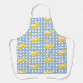 Retro Sunny Yellow Lemon Drop Blue Check Schort (Voorkant)