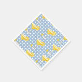 Retro Sunny Yellow Lemon Drop Blue Check Servet (Hoek)