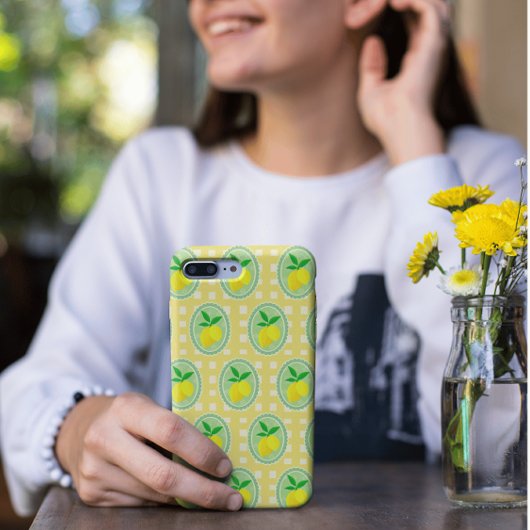 Retro Sunny Yellow Lemons Case-Mate iPhone Case