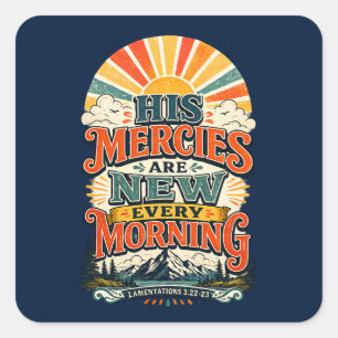 Retro Sunrise Christelijk Geloof Sticker