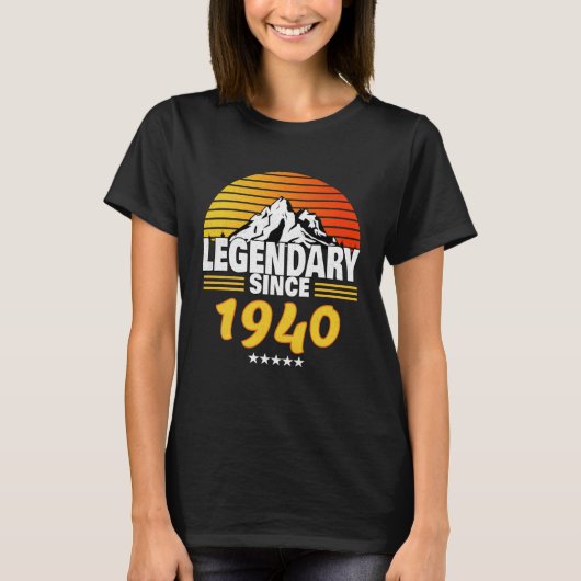 Retro Sunrise LEGENDARY SINCE 1940 T-shirt (Voorkant)