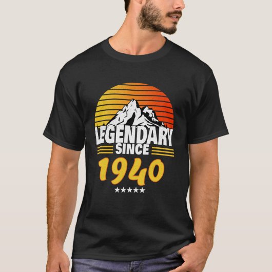 Retro Sunrise LEGENDARY SINCE 1940 T-shirt (Voorkant)