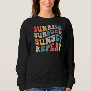 Retro  Sunrise Sunburn Sunset Herhaling Summer Trui