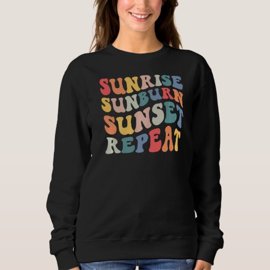 Retro Sunrise Sunburn Sunset Herhaling Summer Trui (Voorkant)