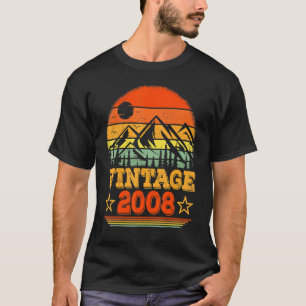 Retro Sunset 14 jaar oude Vintage 2008 14e geboort T-shirt