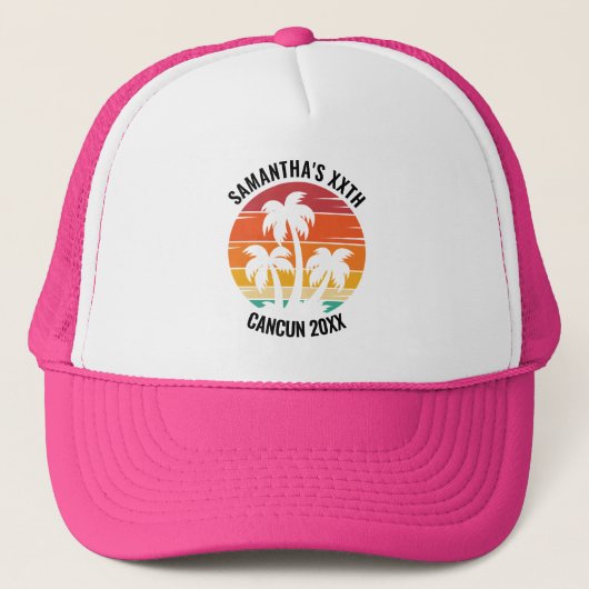 Retro Sunset 20e 30e 40e 50e 60 Verjaardag Squad Trucker Pet (Voorkant)