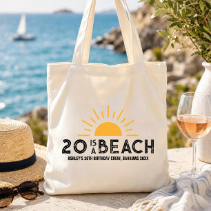 Retro Sunset 20e 30e 40e 50e verjaardag Crew Squad Tote Bag