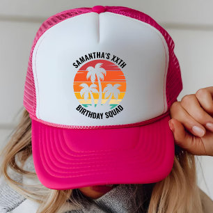 Retro Sunset 30e 40e 50e 60e 70e verjaardag squad Trucker Pet