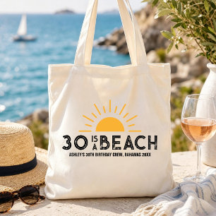 Retro Sunset 30e 40e 50e 60e verjaardag Crew Squad Tote Bag