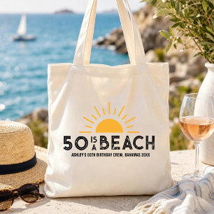 Retro Sunset 50e 60e 70e verjaardag Squad Crew Tote Bag