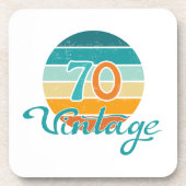 Retro Sunset 70 gestrest Bier Onderzetter (Voorkant)