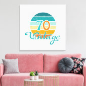 Retro Sunset 70 gestrest Canvas Afdruk (Insitu (Woonkamer))