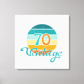 Retro Sunset 70 gestrest Canvas Afdruk (Voorkant)