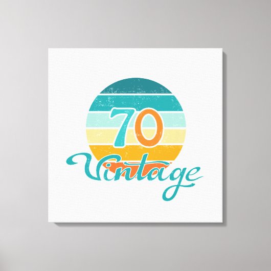 Retro Sunset 70 gestrest Canvas Afdruk (Voorkant)