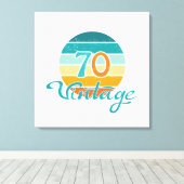 Retro Sunset 70 gestrest Canvas Afdruk (Insitu (Houten vloer))