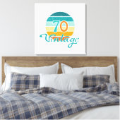 Retro Sunset 70 gestrest Canvas Afdruk (Insitu (Slaapkamer))