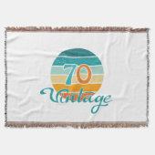 Retro Sunset 70  gestrest Deken (Voorkant)