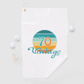 Retro Sunset 70  gestrest Golfhanddoek (Insitu)