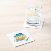 Retro Sunset 70  gestrest Kartonnen Onderzetters (Insitu)