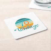 Retro Sunset 70  gestrest Kartonnen Onderzetters (Schuin)