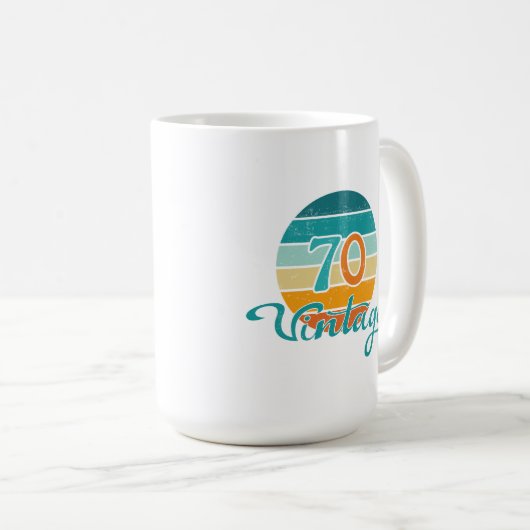 Retro Sunset 70  gestrest Koffiemok (Voorkant rechts)