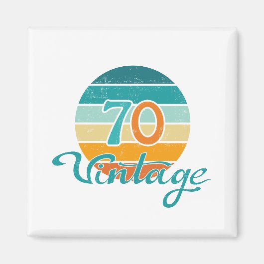 Retro Sunset 70  gestrest Magneet (Voorkant)