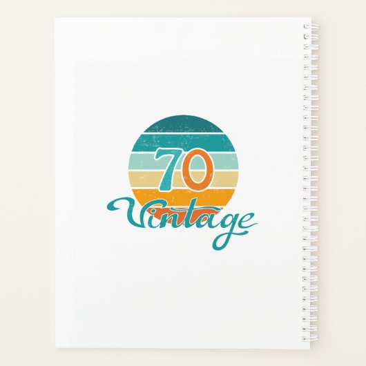 Retro Sunset 70 gestrest Planner (Achterkant)