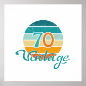 Retro Sunset 70 gestrest Poster (Voorkant)