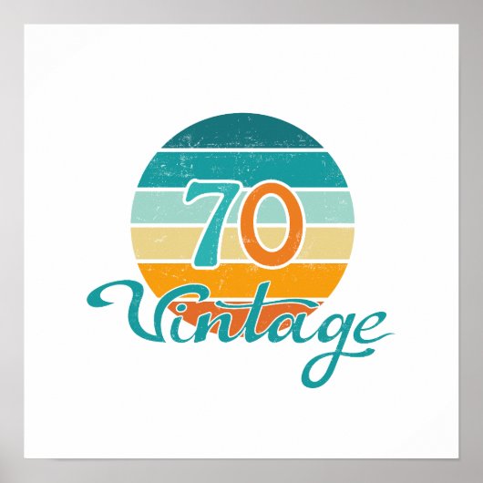 Retro Sunset 70 gestrest Poster (Voorkant)